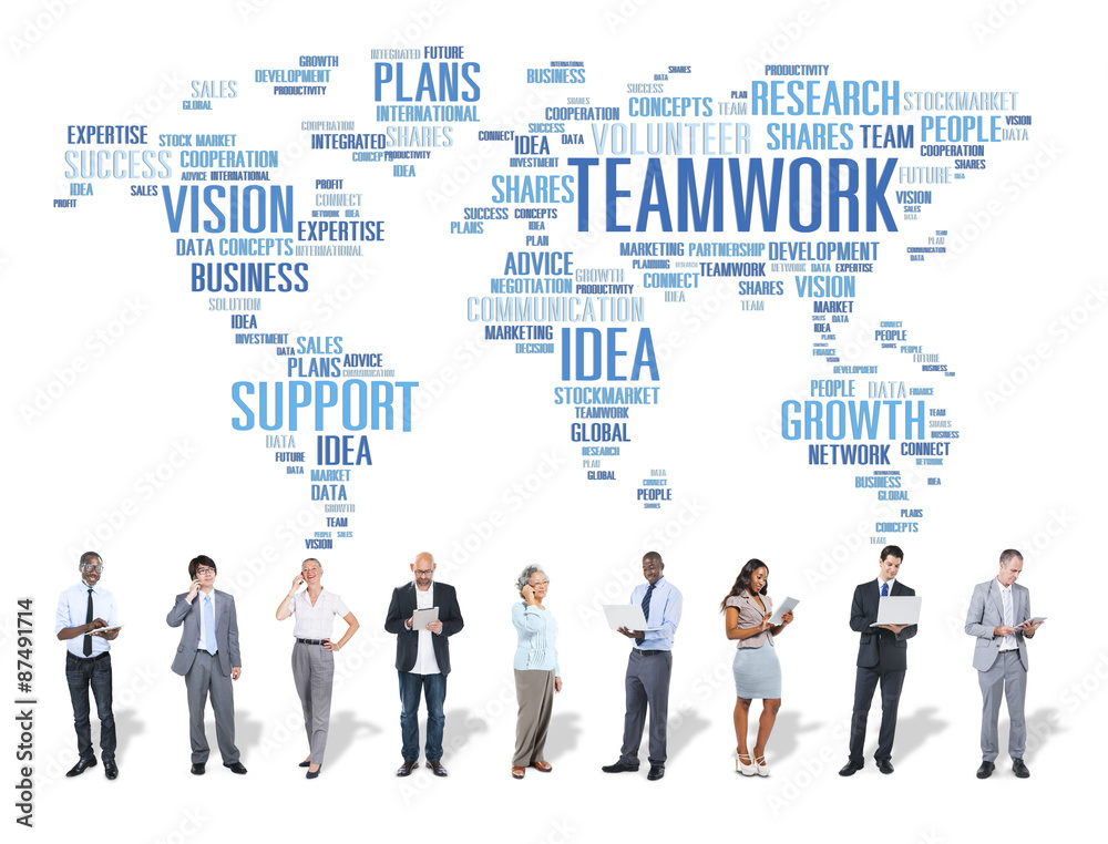 Global People Digital Device Technology Teamwork Concept Global People Digital Device Technology Teamwork Concept