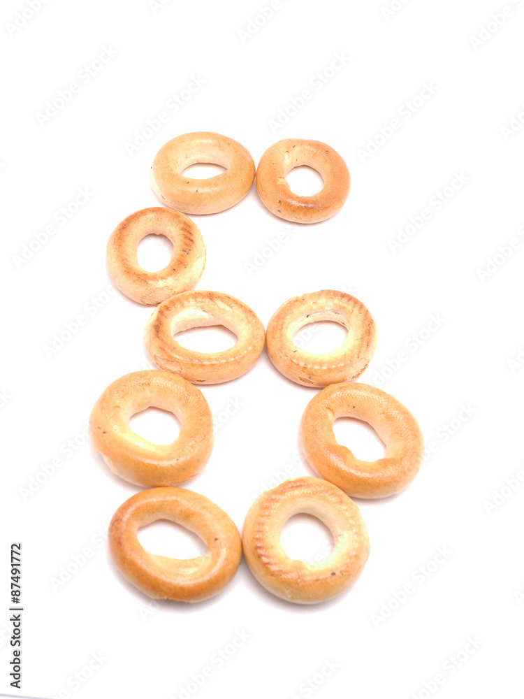 Fototapeta premium figures from crackers on a white background