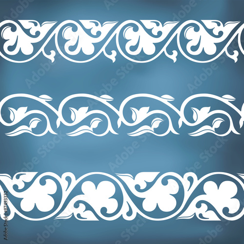 Seamless floral tiling borders