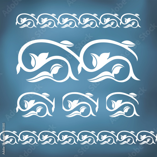 Seamless floral tiling border