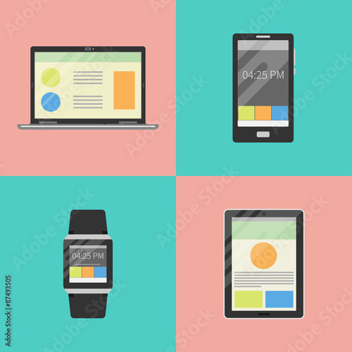  laptop, digital tablet, smartphone, smart watch