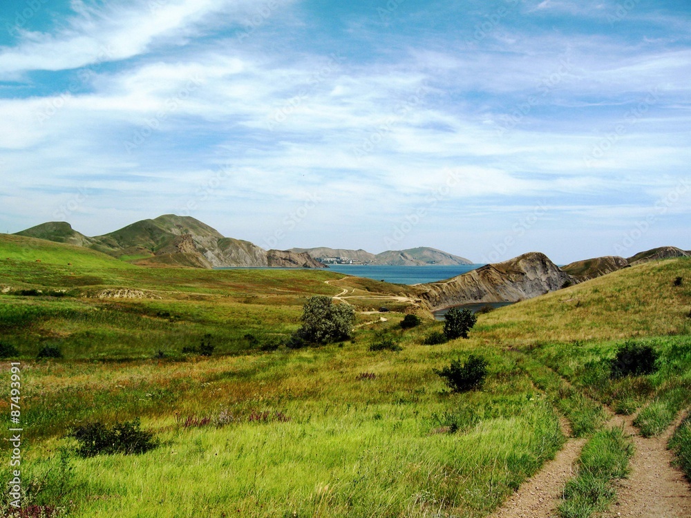 Roads and trails in the hills, Crimea, Russia