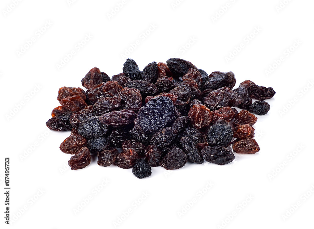 Pile of raisins on white background. Pile of raisins on white background.