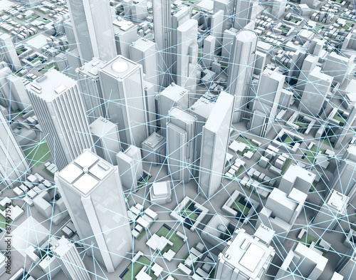Smart City – Panorama: Smart Grids Illustration photo