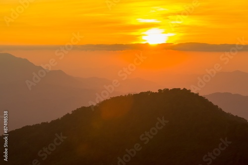 sunrise in the mountains landscape © khlongwangchao