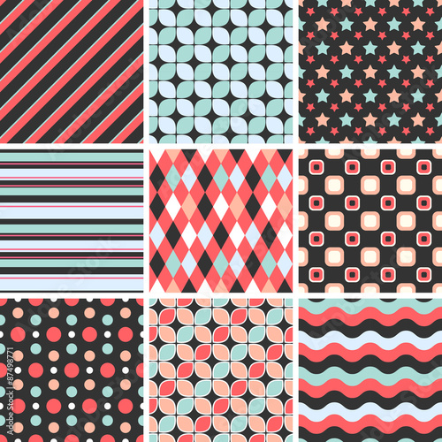 Vector seamless tiling patterns - geometric