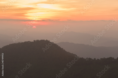 sunrise in the mountains landscape © khlongwangchao