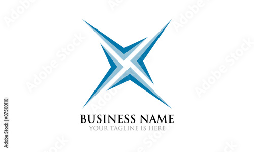 Simple Blue X Shuriken Logo