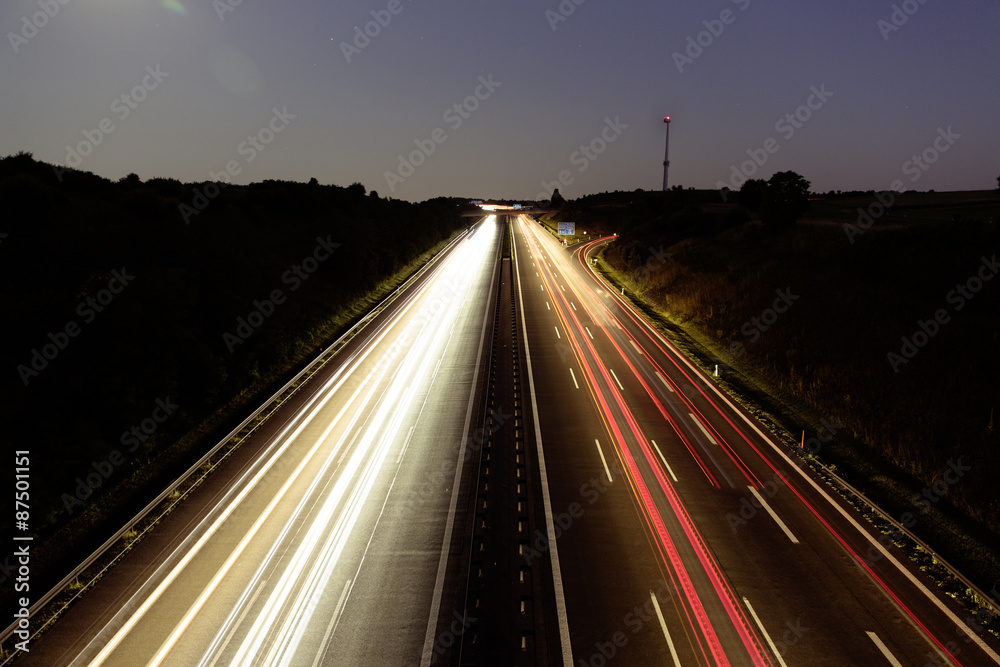 highway at night time exposure highway at night time exposure