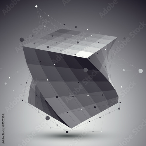 Fototapeta Naklejka Na Ścianę i Meble -  Contemporary techno black and white stylish construction