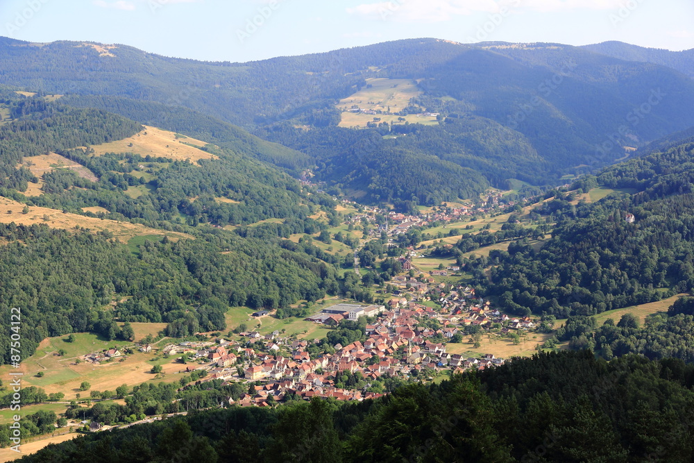 Vue de Metzeral depuis l'Altmattkopf dans les Vosges