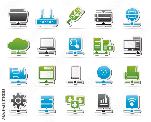 Computer Network and internet icons - vector icon set