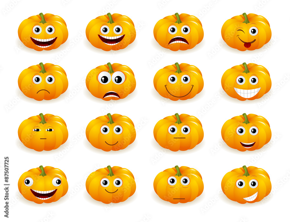 halloween pumpkin faces with emotions isolated halloween pumpkin faces with emotions isolated