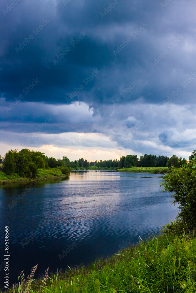 Fototapeta premium Storm Rising On The River