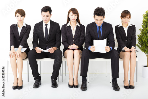 stress business people waiting for interview