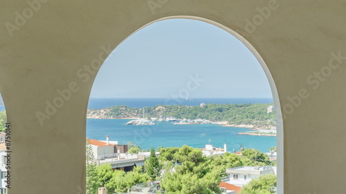 Views of the coast from the window of the villa, time lapse