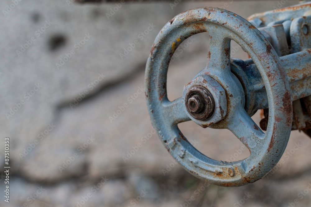 Old water valve. Stock image macro.