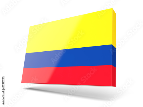 Square icon with flag of colombia