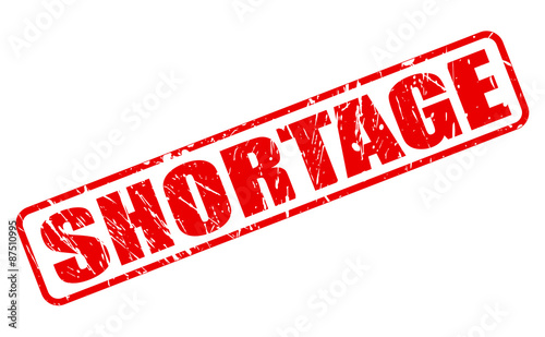 Shortage red stamp text