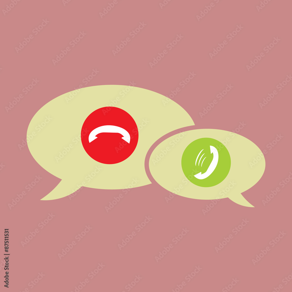 Conversation incoming calls. accept and reject a call. Stock vec