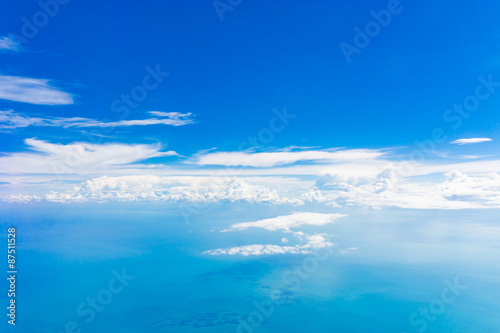 Blue sky background with tiny clouds © themorningglory