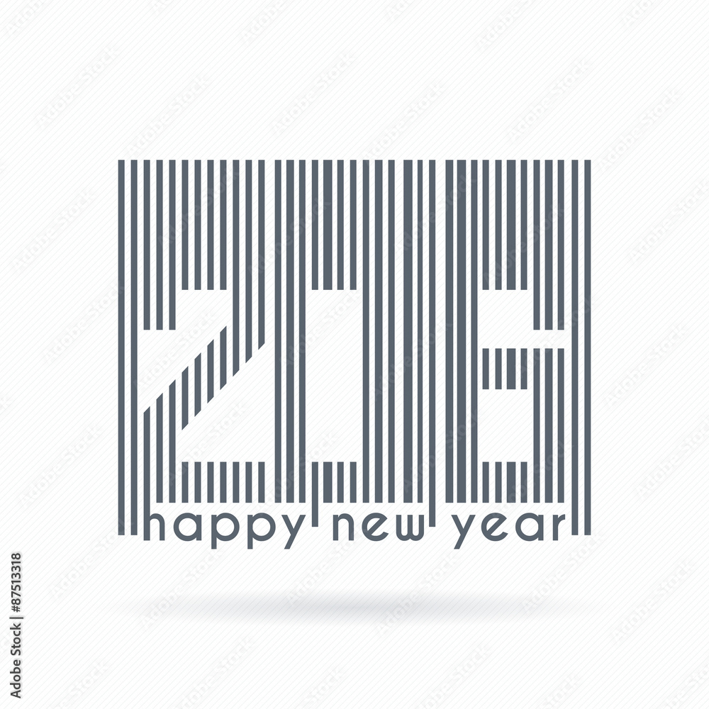 Vector label to the new 2016 as barcode