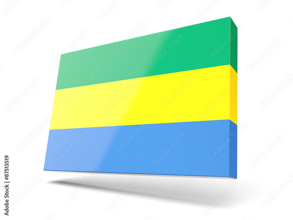 Obraz premium Square icon with flag of gabon
