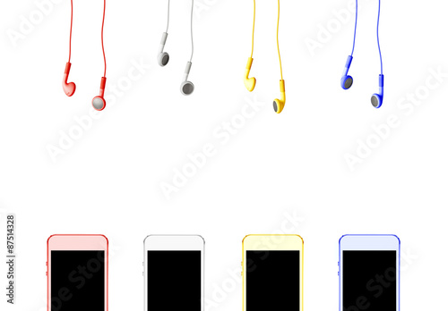 mp3 player with headphones (colored) photo
