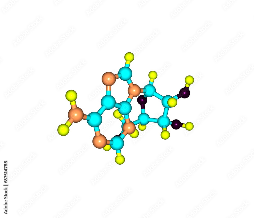 Adenosine molecule isolated on white Adenosine molecule isolated on white