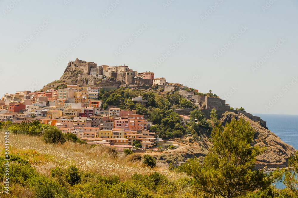 Castelsardo, Altstadt, Stadt, historische Häuser, Burg, Kathedrale, Mittelmeer, Sardinien, Italien