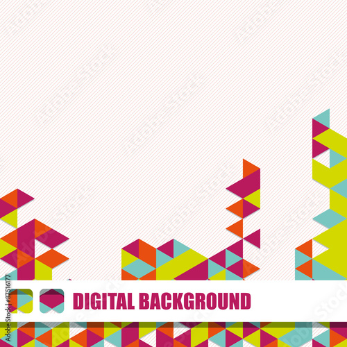 Vector background of different color triangles