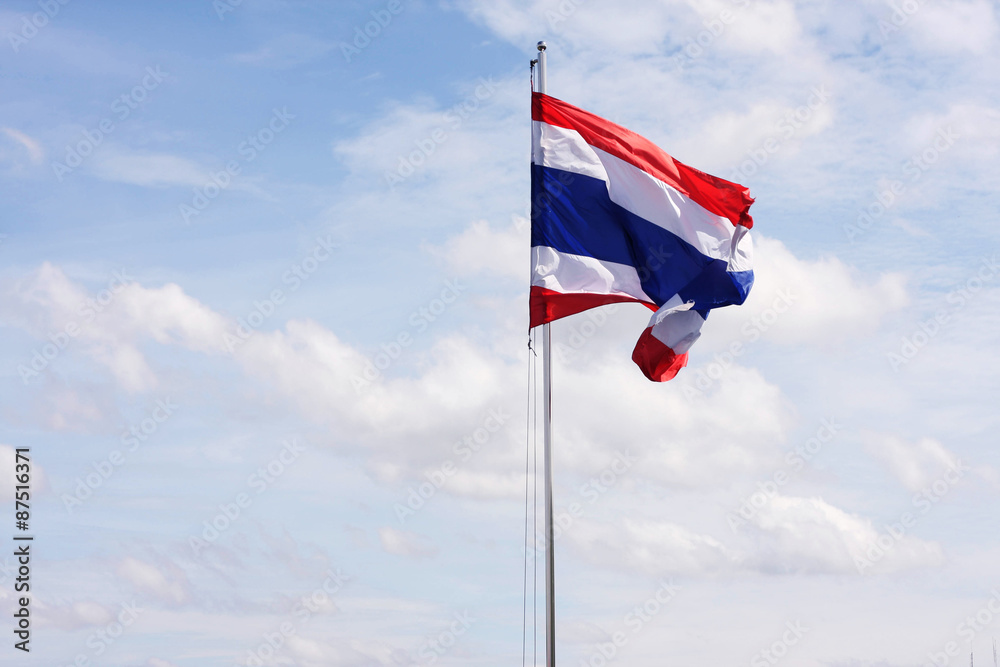 thai flag with blue sky thai flag with blue sky