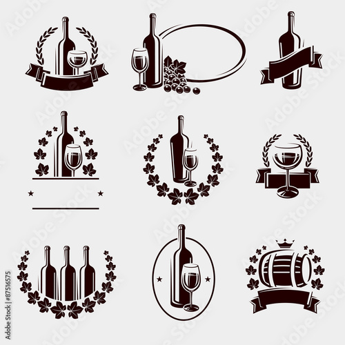 Wine labels set. Vector