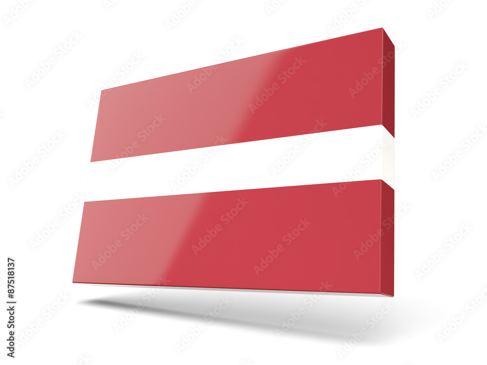 Square icon with flag of latvia