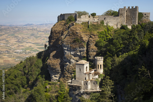 Medieval castle on the hillside in Erice.