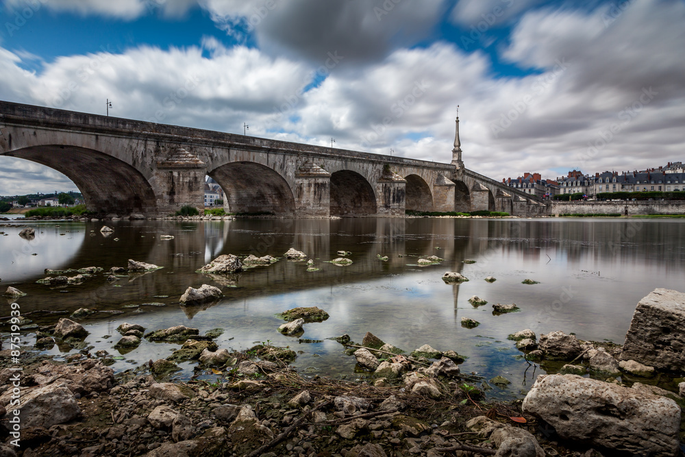 Naklejka premium Pont Jacques Gabriel in Blois, France.