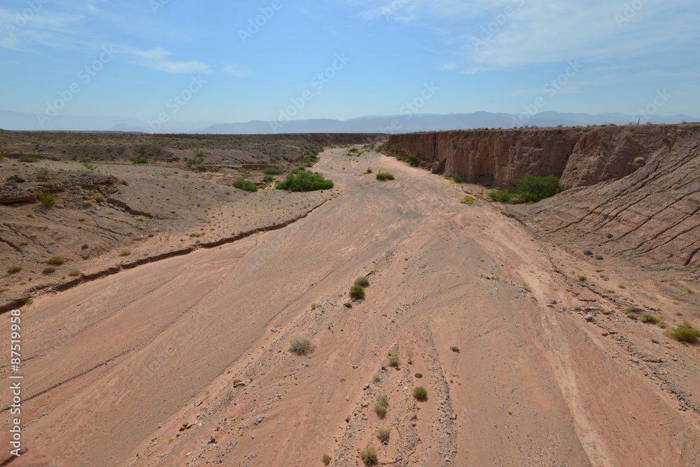 A dried up river bed near lake Mead in Nevada.