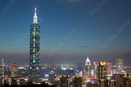 Taipei, Taiwan city skyline at twilight. © Zuurbiero