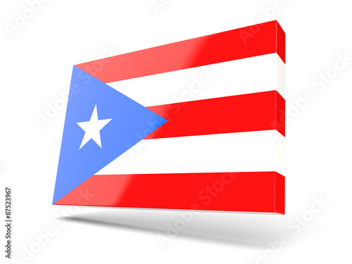 Square icon with flag of puerto rico
