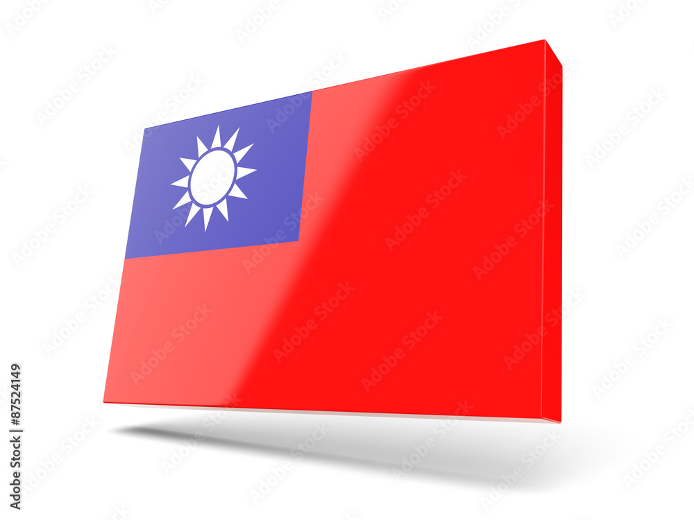 Square icon with flag of republic of china Square icon with flag of republic of china