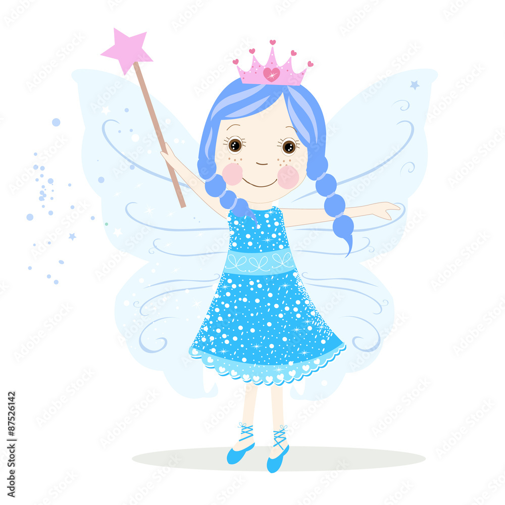 Cute blue fairy vector Cute blue fairy vector