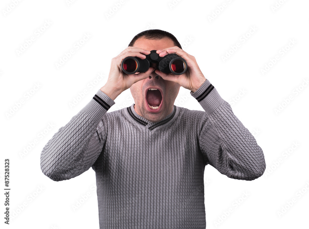 Man with binoculars Man with binoculars