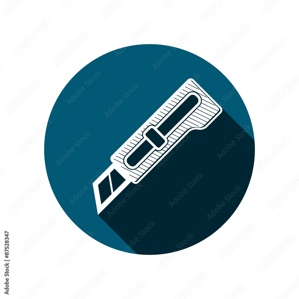 Detailed vector illustration of razor-sharp cutter isolated on w Detailed vector illustration of razor-sharp cutter isolated on w
