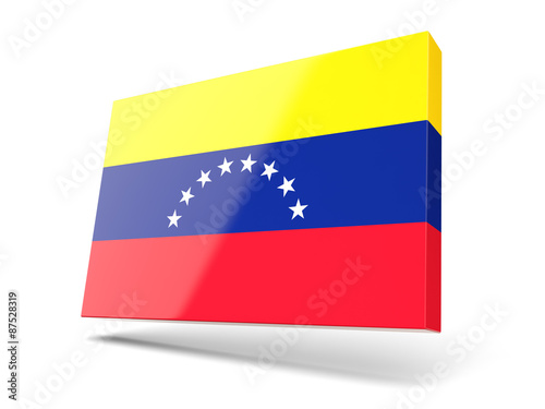 Square icon with flag of venezuela