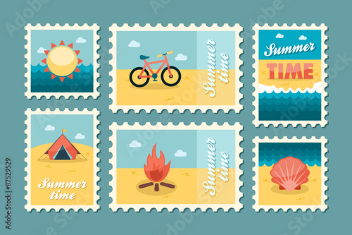 Summertime stamp set flat