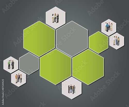 Colorful template with business people