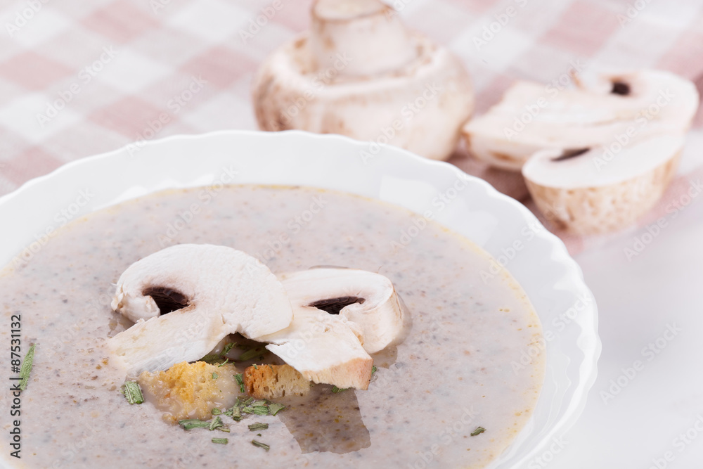 Cream soup with agaric