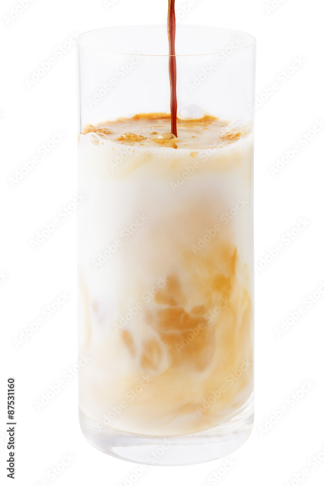 isolated milk with coffee glass isolated milk with coffee glass