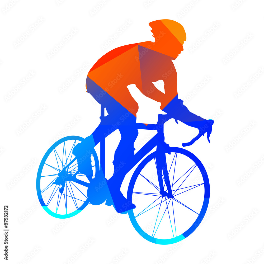 Abstract geometrical road bicycle rider Abstract geometrical road bicycle rider