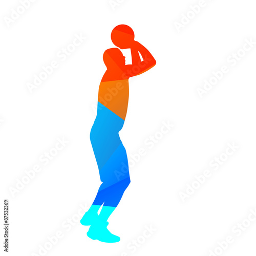 Abstract geometric vector basketball player